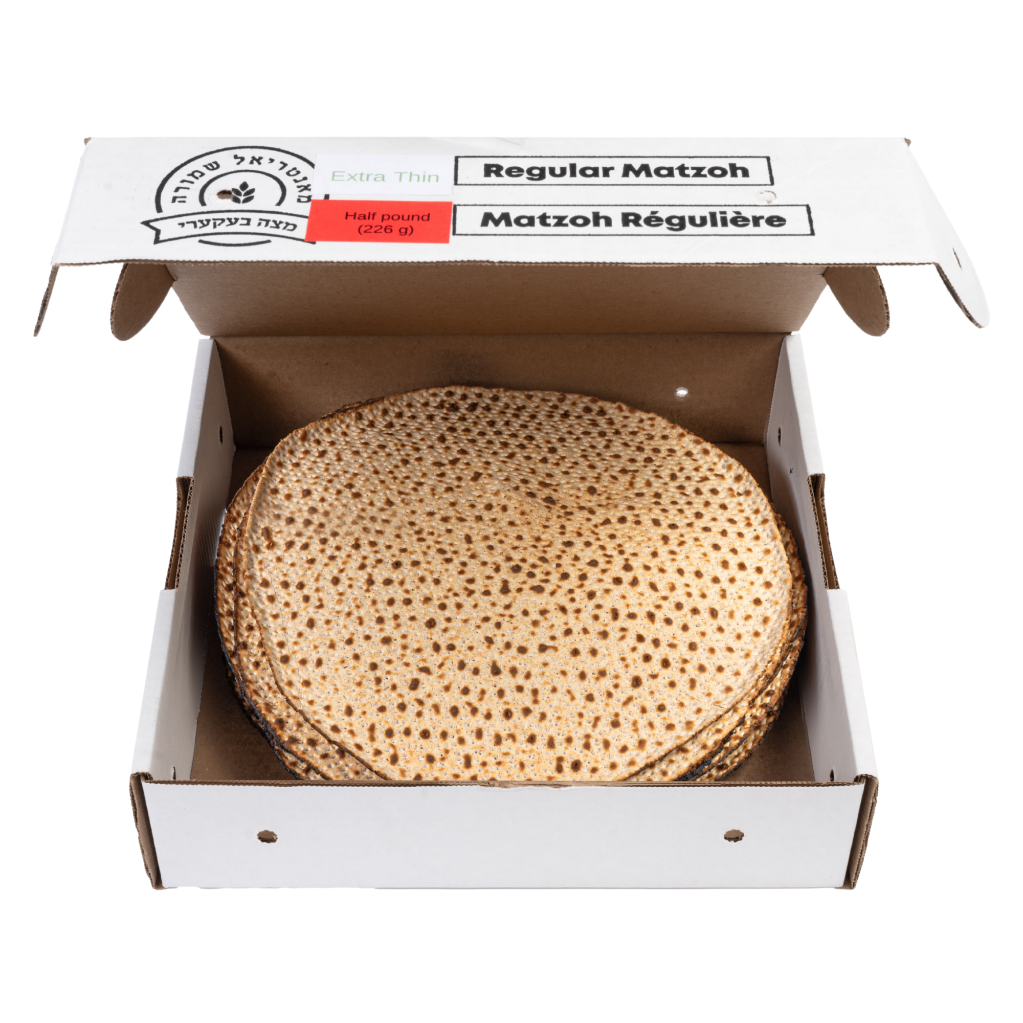 Extra Thin Matzah 1/2 pound per box